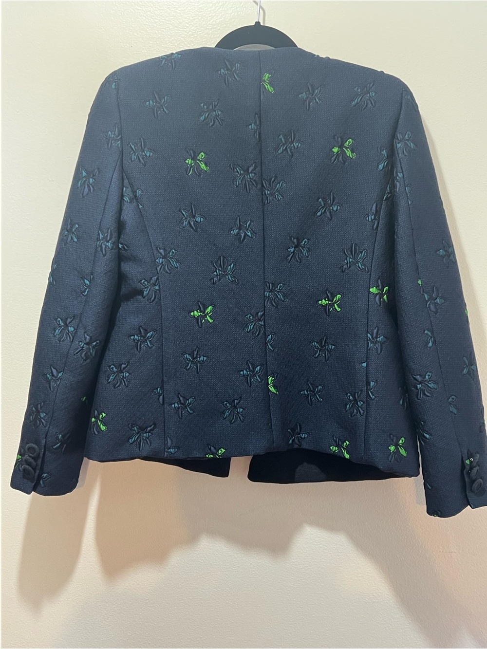 Emporio Armani Navy Jacket with Green Embroidered Motifs - Picture 2 of 12